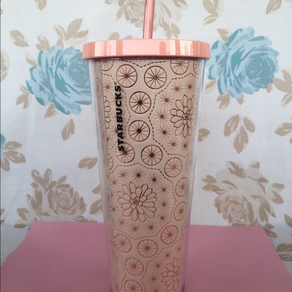 Starbucks Pink Eyelet Geometric Tumbler